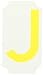 Brady 5060-J Vinyl (B-933), 2" Height Yellow Gothic Quik-Align, Legend "J" (Package of 10)