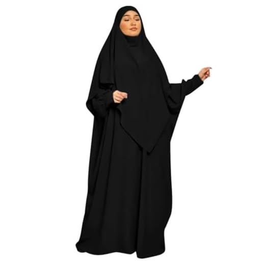NAJMA Abaya Femme Musulmane 2 Pièces maxi khimar et abaya, opaque,Robe long avec khimar voile,jilbab soie de medine,voile priére,pour femme musulmane voilée,hejj,omra,madrassa,quotidien