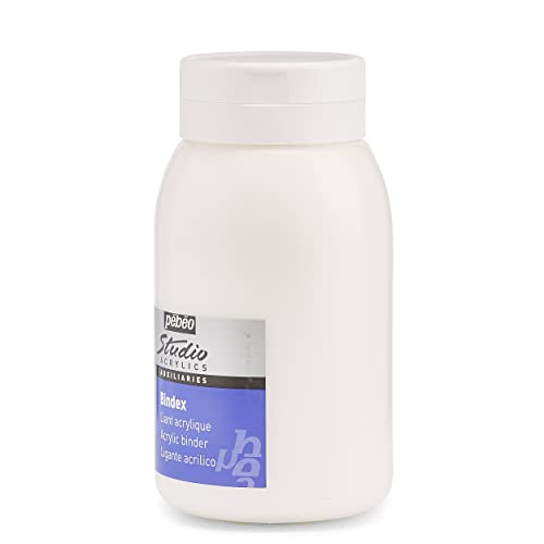 Pebeo 524270 1l Studio Acrylics Mediums Bindex, Transparent, white