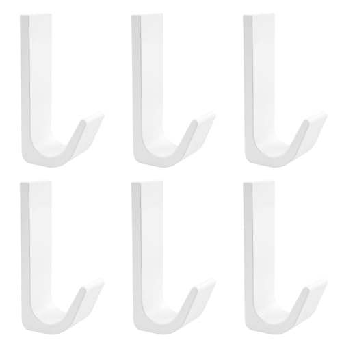 KAHOUI 6 Stück Klebehaken Extra Stark Wandhaken Selbstklebend Metall Klebehaken Badezimmer Haken Selbstklebend Weiß Haken Ohne Bohren Kleiderhaken Selbstklebend Können 4-6kg Tragen