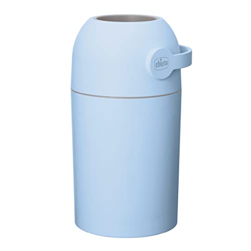 Chicco Nappy Bin Odour Off, Windeleimer, kompakter und platzsparender Containerbehälter, keine Nachfüllkosten, keine Nachfüllungen erforderlich, normale Beutel sind verwendbar, Blau