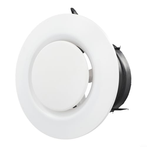Solaughguy Copertura per griglia di ventilazione a soffitto, in ABS, diffusore regolabile per aria calda, bianco e nero, facile da installare per scarico interno e riduzione del rumore (75 mm)