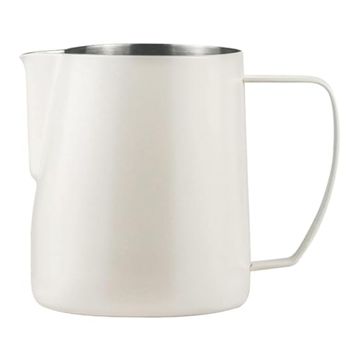 700ml ステンレススチール ミルク泡立てピッチャー、ミルクジャグプラー エスプレッソピッチャー、ミルクスチーミングピッチャー エスプレッソコーヒーラテ泡立てカップ(Beige)