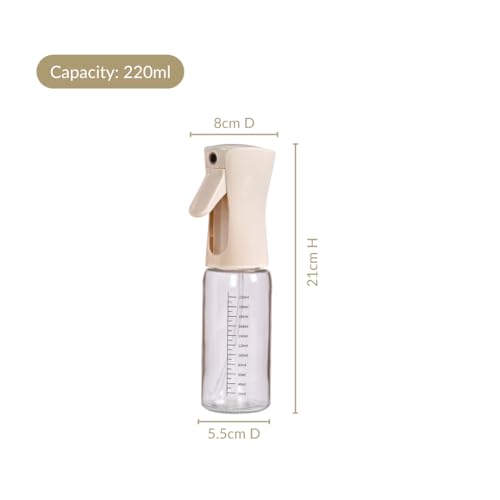 Image of Nestasia Glass Oil Sprayer Bottle for Kitchen (220ml) - 100% Food-Safe Vinegar & Olive Oil Spray Bottle for Healthy Cooking, Salad Dressing, Air Fryer, BBQ & Grilling (Beige)
