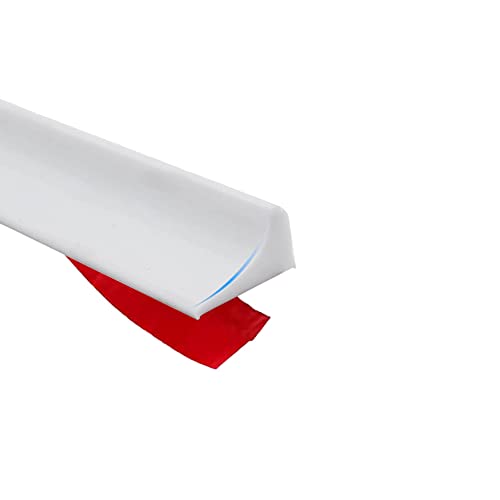 Barrera de agua de umbral de ducha de silicona, 2 m, para pisos húmedos, tira de sellado de baño, protector contra salpicaduras, borde de protección contra goteo, cocina de fregadero, color blanco Cover