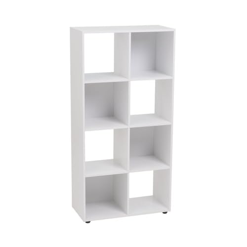 LOLAhome Estantería Cubo de 8 Huecos Color Blanco de 60x120 cm