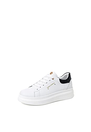 QUEEN HELENA Zapatillas de Deporte con Plataforma Sneakers Mujer X28-10 Negro, 37 EU