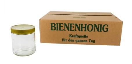 Neutrales Honigglas 500g im 12er Karton inkl. Deckel; Imkereibedarf; Honig; Imker; Neutralglas; Bienen