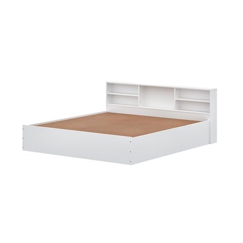 Image of Wakefit Bed | 1 Yr Warranty | King Size Bed, Comes with Storage Box, Noise Free, Density: 680-750 kg /m, Termite & Borer Resistant, Fits Mattresses Up to 8 Inches (Petra 78 x 72 - Frosty White)