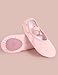 Ballerina Shoes for Girls Split-Sole Dance Flats PU Artificial Leather Ballet Slippers with Elastic Laces Pink