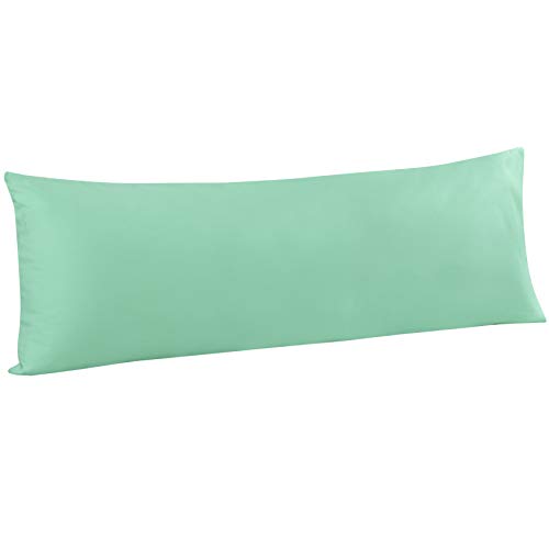 FLXXIE Body Pillow Cover - Super Soft Microfiber 20x54 Body Pillow Case - Envelope Closure, Wrinkle, Stain Resistant Sea Green Body Pillow Cover, 20x54, Sea Green