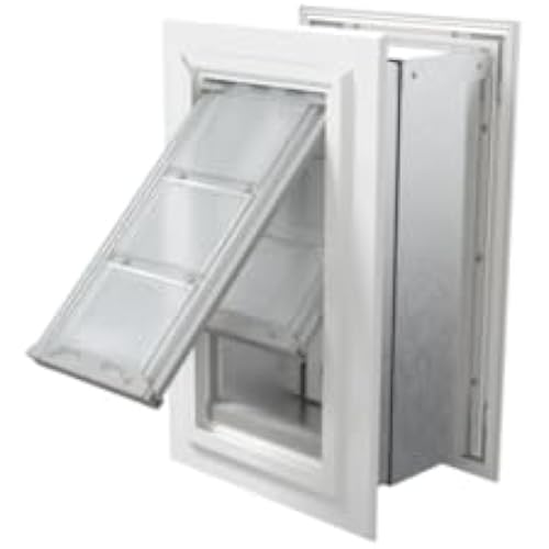 Endura Flap Pet Door for Walls in White | Energy-Efficient Double Flap Design for Wall Installations | All-Weather Protection with All-Metal Telescoping Tunnel | White, Small, Double Flap
