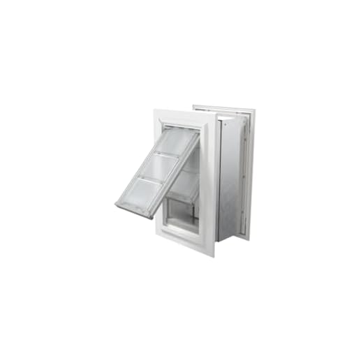 Endura Flap Pet Door for Walls Double Flap in White | Extra Insulated & Cold Weather Dog Door | Aluminum Frame, Telescoping Tunnel, & Security Locking Cover | Small, Medium, Large, Extra Large
