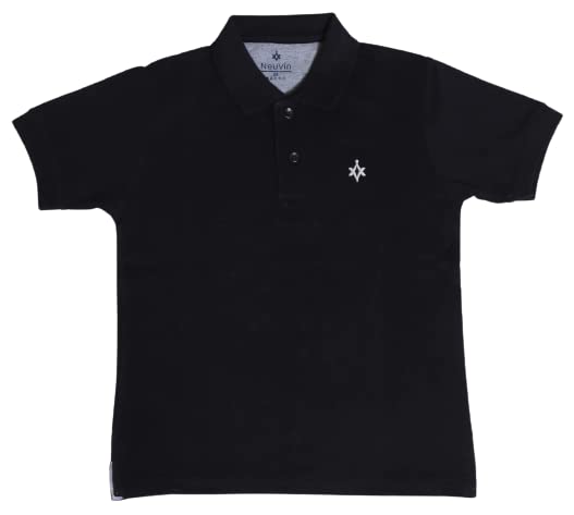 Image of Boys Cotton Polo T-Shirt Regular Fit Half Sleeve Plain Collar T-Shirt, Soft Breathable Casual Wear