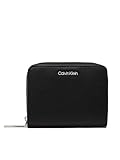 Calvin Klein Cartera Ck Must Md con cremallera alrededor y solapa Lv04f1029g para mujer, talla única, Negro (Negro), Talla única
