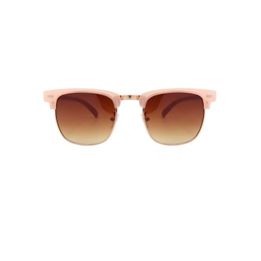 Óculos de Sol Quadrado Premium Club Classico Vintage Tendencia Original Retro UV400 Unisex Feminino Masculino - Modelo Palm - Cacife Brand (Nude)