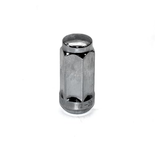 Image of 20pcs 1.9 inch Chrome 1 /2-20 Closed End Bulge Acorn Lug Nuts, 19mm Hex Wheel Lug Nut with Cone Seat Compatible with Mustang Bronco Ranger Safari YJ TJ KJ KK ZJ WJ WK XK MJ XJ