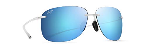 Maui Jim Unisex Sonnenbrille HIKINA in Blau Crystal Matte