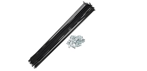 MFUPR Radios, radios de Rueda, 36 Piezas 14G J Bend 253 mm 277 mm 280 mm for Bicicleta Aptos for radios de Bicicleta con pezones de Acero Negro(36pcs 280mm)