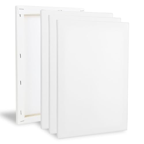 XTDMJ 20x30cm Canvas for Painting 4 Pack Stretched Canvases for Adults Acrylics & Oils Painting