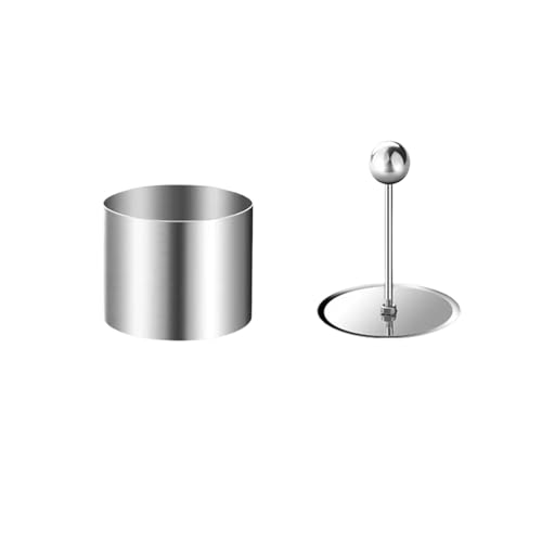 Anillo Para Tartas Molde redondo de bolas de arroz con empujador, anillos de acero inoxidable for postre, Mousse, pastel, fácil desmoldar, hacer Sushi, herramienta de cocina con molde Para Hornear(S)