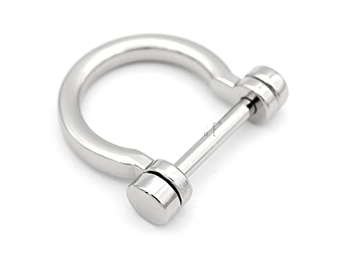 CRAFTMEMORE D-Rings Screw in Shackle Horseshoe D Ring DIY Key Holder Purse Accessory for 3/4 Inch Strap 4 pcs (Silver)