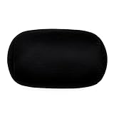 Focustree Squish Bean Bed Microbead Pillow Bolster Tube Body Pillow Smooth Cool Touch Fabric Neck & Back Support Throw Travel Pillow Fun Colors (Black)