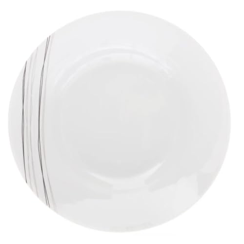 Secret de Gourmet - Lot de 6 Assiettes Creuse Lignes 20cm Blanc