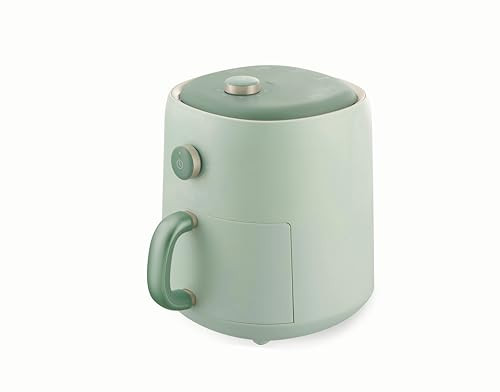 Empotec Friggitrice ad Aria Calda Vintage Forno 200 Gradi Cottura Timer Green Verde 3 LT Potenza 1200W Voltaggio 220-240V Manopole Multifunzione