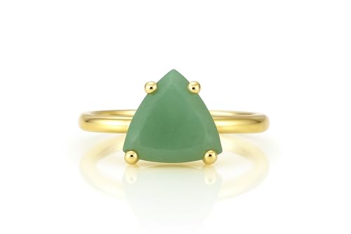 Bague en Aventurine Or 14K avec boîte élégante, le cadeau de mariage idéal
