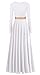 ELLYDOOR Women's Praise Dance Dress Metallic Waistband Liturgical Worship Church Robe Dress Lyrical Dancewear Tag S, White