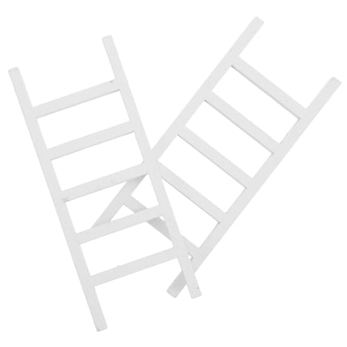 Toyvian 2pièces Échelle Miniature Bois pour Maison De Poupée Meubles De Mini-Maison Décoration Échelle Jouet Modèle Accessoire De Maison De Poupée