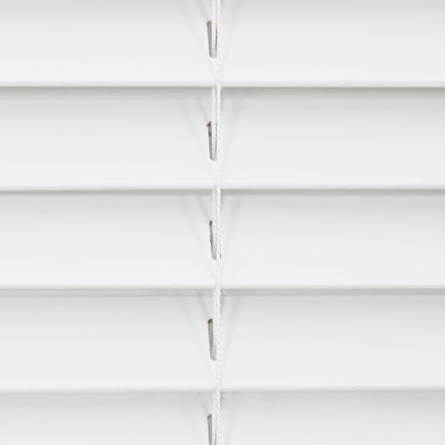 Persiana de madera blanca premium en paulownia maciza con lamas de 35 mm para pared o techo 8