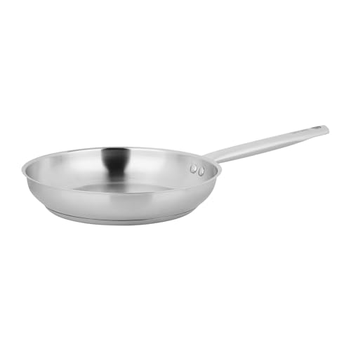 Sitram 717093 Poêle Endurance Ø24cm 100% Acier Inoxydable - fond triple épaisseur - Intérieur sans revêtement nocif - Tous feux dont induction
