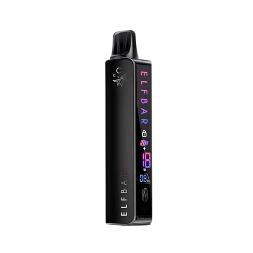 Elfbar Elfa Master 850 mAh Profi Vape Basisgerät kompatibel: Elfa & Lost Mary Pods Display regelbare Leistung - Kein Liquid kein Nikotin enthalten + lustiger Hookain Sticker - Black Knight