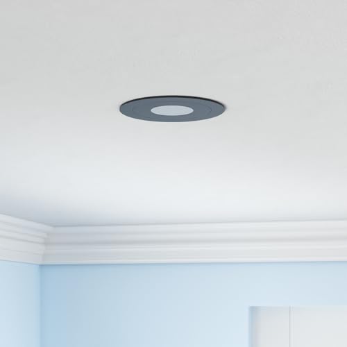 Image of POPANU Gimbal LED Recessed Light - 4 Inch Black 9W 360 Rotation Directional Adjustable Eyeball Sloped Ceiling Recessed Lighting 4 inch Light Wafer Soffit Indoor Spotlight Canless Black 4 inch 6 Pack