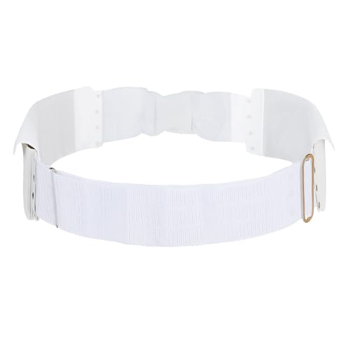 Ihram Belt for Men Hajj Umrah Adjustable Hajj Belt with Front Pockets PU Ihram Money Belt Waist Packs Anti Theft for Hajj Umrah, Fits Up to 50” Waist, White3