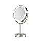 BaByliss Slimline LED Mirror Spiegel mit 1-Fach und 8-Fach Vergrößerung, 9437E Gebürstetes Chrom-