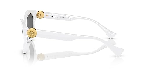 Versace VE 4435 314/87 Optical White Plastic Butterfly Sunglasses Dark Gray Solid Color Lens2