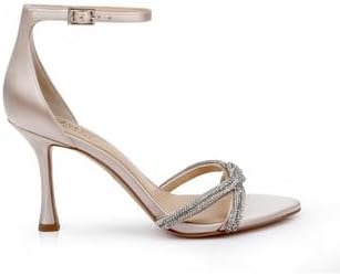 Jewel Badgley Mischka Vani Glitter Straps Stiletto Heels - Image 3