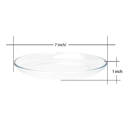 VIPHIEC 7 Inch Round Tempered Glass Dessert Plates, Small Mini Appetizer, Fruit, Salad and Cake Plates, Set of 3 by VIPHIEC - Image 5