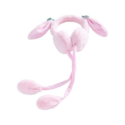 Barakara Earmuffs Winter Girls, Thick Warm Plush Ear Warmers Cute Fleece Lined Headband w/ 3D Movable Ears, Windproof Thermal Ear Cover for School Ski Christmas Gifts for Toddler Kids 3-12 Years Cover