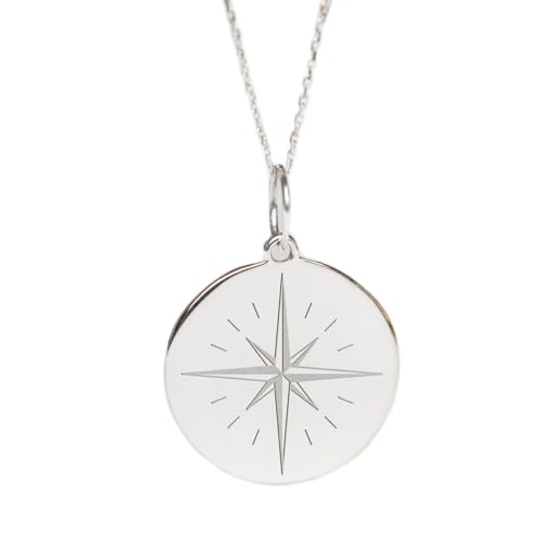 Pendentif boussole LKBEADS en argent sterling fait main de 24 mm
