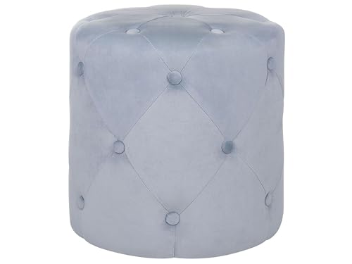 Puf otomana redondo capitoné gris claro
