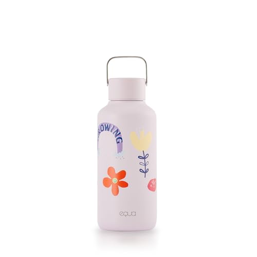 Image of EQUA Timeless Stainless Steel Water Bottle, 600ml, BPA Free, Leak-Proof, Durable, Multifunctional, FLWR PWR