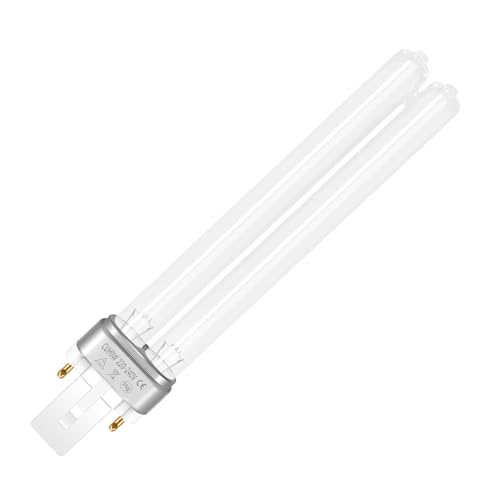 Liuyife Lampe de désinfection UV G23 2 Broches 9W, Ampoule de Désinfection UVC Compacte, Filtre de Désinfection UV Tubulaire Pour Nettoyer et Purifier Les...