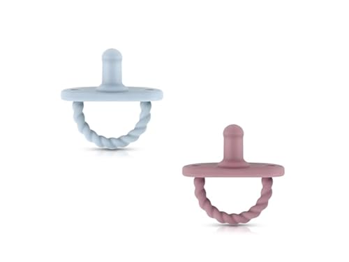 Image of Sweetie Baby Pacifier The Ultimate Solution for Easy Breathing and Playful Comfort, Sensory Design and Triple Airflow Holes Set of 2 (Light Blue-Dark Purple)