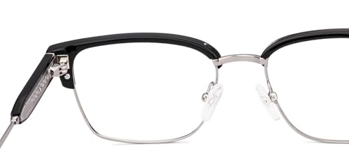 Image of John Jacobs | Blue Cut & Antiglare Zero Power Computer Eyeglasses | Black Full Rim Rectangular Shape | For Men & Women | Wide | JJ E70250