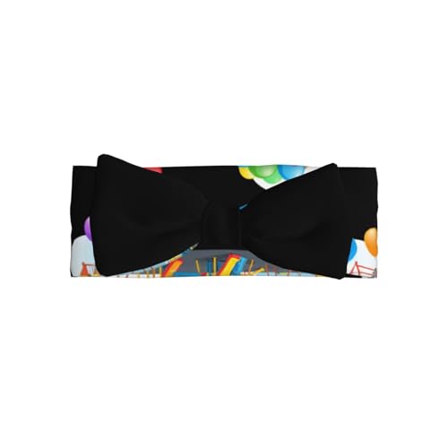 Baby Bow Headband Colorful Balloons In The Playground Printing Soft, Skin-Friendly For Newborns 0-6 Months, For Baby Girls