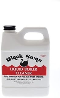 Black Swan Liquid Boiler Cleaner – Removes Scale, Rust, Sludge & Buildup – For Steam Boilers & Hot Water Heating Systems – Improves Efficiency & Performance – 1 Quart (32oz)